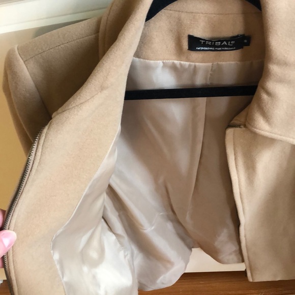 Tribal camel color zip up jacket size 8 - Picture 3 of 4